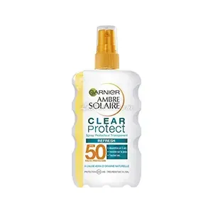 Protecteur solaire transparent en spray, Clear protect, FPS50, Ambre solaire, Garnier