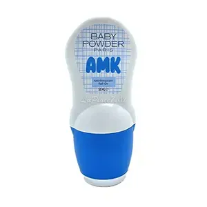 Déodorant à bille pour femme, Anti-transpirant, Amk, Baby Powder, 50ml, Bleu