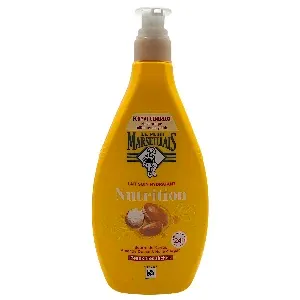 Lait soin hydratant pour peaux très sèches, Beurre de karité, amande et huille d'argan, 24H, Nutrition, Le Petit Marseillais, 400ml