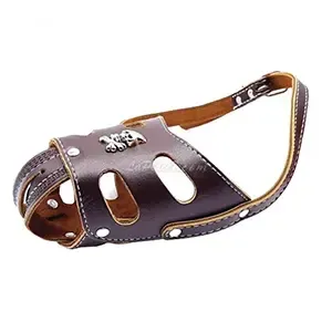 Muselière en cuir pour Chien avec motif tête de mort