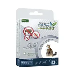 Collier anti-puces pour Chat, Max biocide, 42 Cm