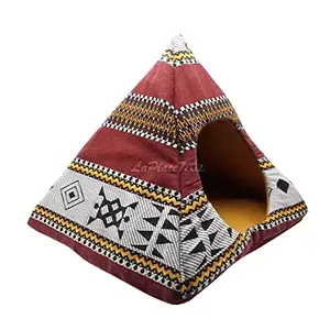 Niche d'intérieur pyramidale en tissu pour chat et petit chien