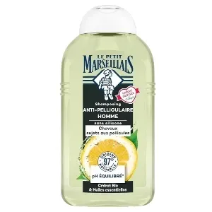 Shampoing anti-pelliculaire homme pour cheveux sujets aux pellicules, Cédrat Bio et huiles essentielles, Le Petit Marseillais, 250ml