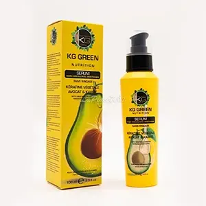 Sérum nutrition pour cheveux très secs ou frisés, à la kératine végétale, avocat et karité, Vegan, Sans rinçage, Sans sulfates, KG Green, Keragold, 100ml