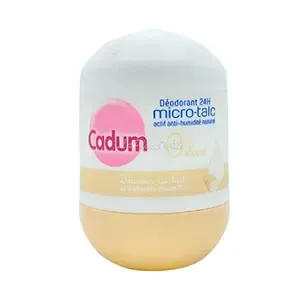 Déodorant à bille pour femme au lait d'amandes douces bio, Actif anti-humidité naturel, 24h, Micro-talc, , 0% Alcool, Cadum, 50 ml