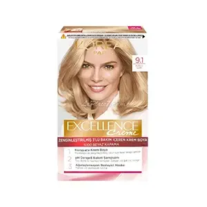 Coloration pour cheveux, Excellence crème, l'Oréal, 9.1 Blond très clair cendré
