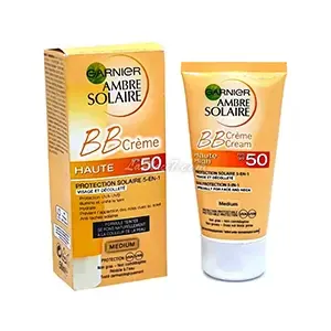 BB crème solaire teintée 5 en 1, FPS50, Ambre solaire, Garnier, Medium