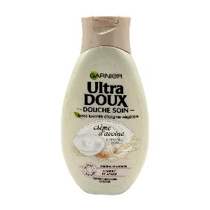 Douche-soin nourrissant et apaisant pour peaux sensibles des enfants et adultes la crème d'avoine et amande douce, Ultra doux, Garnier, 250 ml