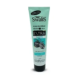 Huile en crème à la kératine et ricin pour cuir chevelu sensiblisé et pelliculeux, Sans rinçage, Extra santé, Swalis, 150ml
