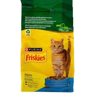 Croquettes pour chat adulte, Saumon et légumes, Friskies, Purina, 1,5kg