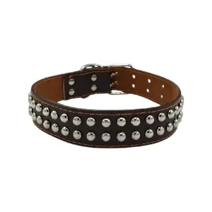 Collier pour chien à clous en cuir, Chien moyen, 64cm