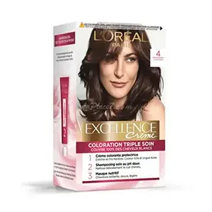 Coloration pour cheveux, Excellence crème, L'Oréal, 4 Châtain