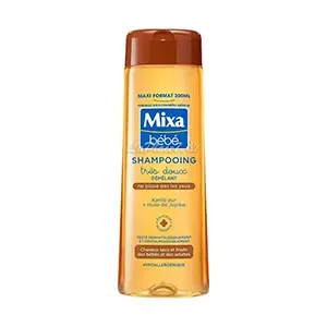 Shampoing pour bébé et adulte pour cheveux secs et frisés au karité pur et huile de jojoba, Hypoallergénique, Très doux, Mixa, 300ml