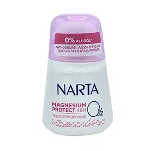 Déodorant à bille pour femme, Magnesium protect 48H, 0% d'alcool, Narta, 50ml
