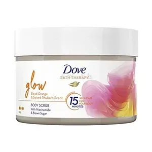 Gommage corporel au parfum d'orange sanguine et de rhubarbe épicée, Bath therapy, Dove, 295ml