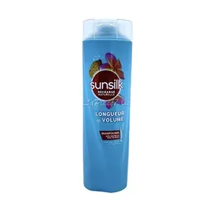 Shampoing longueur et volume a l'huile de ricin et la biotine, 24H parfum floral, Recharge naturelle, Sunsilk, 350ml