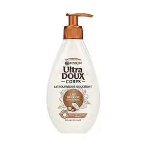 Lait nourrissant adoucissant pour peaux très sèches et ternes au lait de coco et macadamia, Ultra doux, Garnier, 250ml