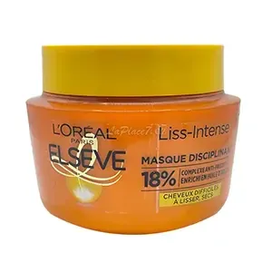 Masque disciplinant pour cheveux difficiles à lisser et secs, A l'huile d'argan, Anti-frisottis, Liss- Intense, Elseve, L'Oréal, 310 ml