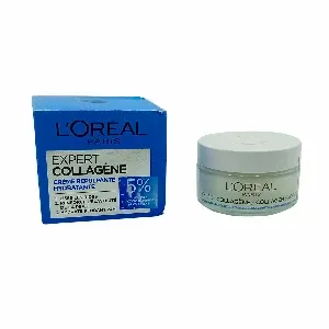 Crème visage repulpante hydratante avec 5 % de glycérine et fractions de peptides de collagène, Lisse les rides, renforce l’élasticité de la peau et hydrate pendant 24 h, Expert Collagène, L’Oréal, 50