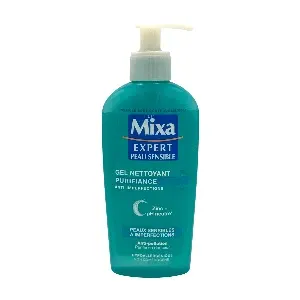 Gel nettoyant purifiant pour peaux sensibles à imperfections, Anti pollution et anti imperfections , Zinc + PH neutre, Hypoallergénique, Non comédogène, Expert peau sensible, Mixa, 200 ml