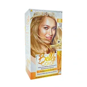 Coloration pour cheveux, Soin réparateur, Belle color, Garnier, 83 Blond clair doré naturel