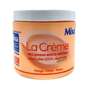 Crème pour peaux extra-séches aux huiles 100% végétales, Visage, Corps et mains, Intensif peaux sèches, Mixa, 400ml