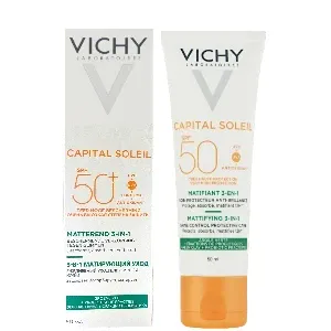Crème solaire matifiante 3en1, Soin quotidien, Spf50+, Vichy