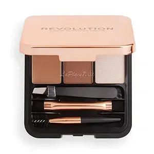 Mini palette à sourcils avec pince à épiler, un pinceau et une Brosse, Brow sculpat kit, Revolution, 2,2g