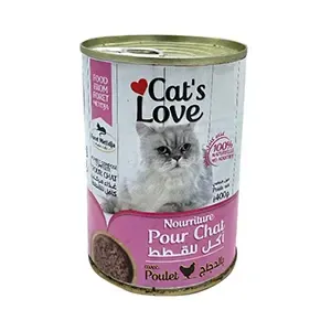 Nourriture pour chat au poulet, 100℅ naturelle, Cat's love, 400g