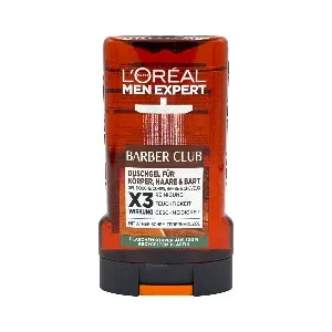 Gel Douche pour homme 3 en 1, Barbe, Visage et cheveux à l'huile essentielle de bois de cèdre, Barber club, Men Expert, L'Oréal, 250ml