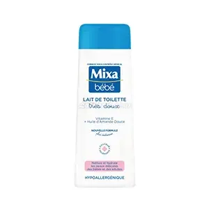 Lait de toilette pour peaux délicates des bébés et adultes, Hypoallergénique, Mixa, 250ml