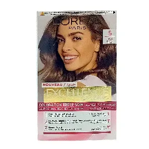 Coloration pour cheveux, Excellence crème, L'Oréal, 5 Châtain clair