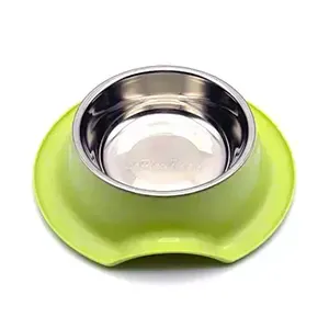 Gamelle pour chien et chat en plastique avec bol en inox