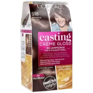 Coloration pour cheveux, Crème gloss, Casting, L'Oréal, 518 Noisette Moka