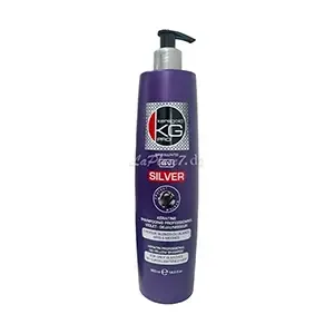 Shampoing professionnel violet dejaunisseur à la kératine pour cheveux blonds, blancs, gris et méches, Sans sulfates, System protect, Silver, Keragold, 500ml