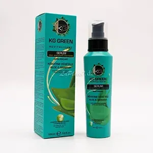 Sérum revitalisant à la kératine végétale, Aloe et banane pour un équilibre racines grasses et pointes sèches, Sans sulfates ni parapen, Sans rinçage, Vegan, KG Green, Keragold, 100ml
