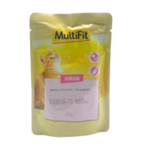 Aliment humide complet pour chat junior, Poulet, Multifit, 100g