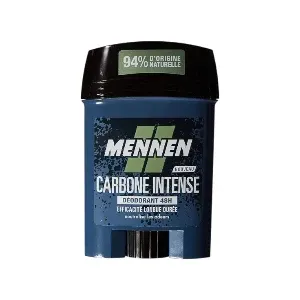 Déodorant stick pour homme, Anti odeur 48h, Sans alcool, 94% d'origine naturelle, Carbone intense, Mennen, 50ml