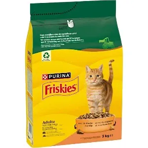 Croquettes pour chat adulte, Poulet et légumes, Friskies, Purina, 3kg