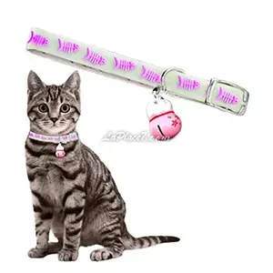 Collier pour chat en plastique à motif avec cloche, Pet collar