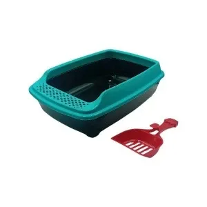 Bac à litière en plastique pour chat avec pelle, 41cm