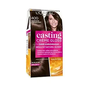 Coloration pour cheveux, Casting crème gloss, l'Oréal, 400 Châtain craquant