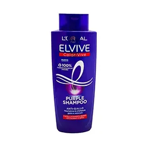 Shampoing violet déjaunisseur pour cheveux méchés et blanc, Color-vive, Elvive, L'Oréal
